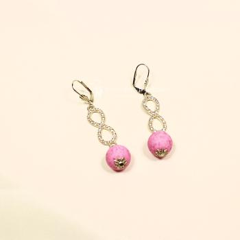 Unendlichkeits-Schmuckset: Kettenanhänger & Ohrringe in Rosa